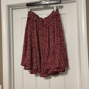 ODDY Red Mini Skirt Ruffled